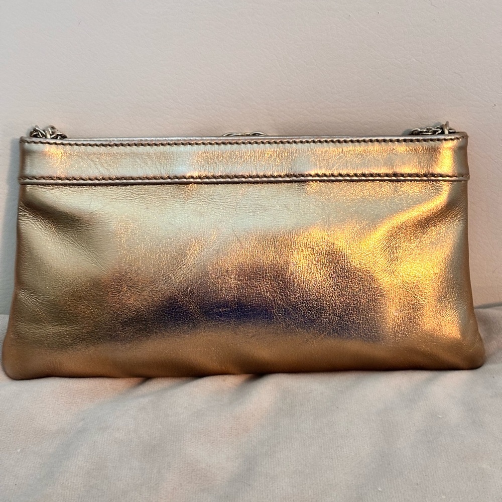 Kate Spade Vintage Gold Metal Framed Clutch with Chain Strap - Picture 7 of 11